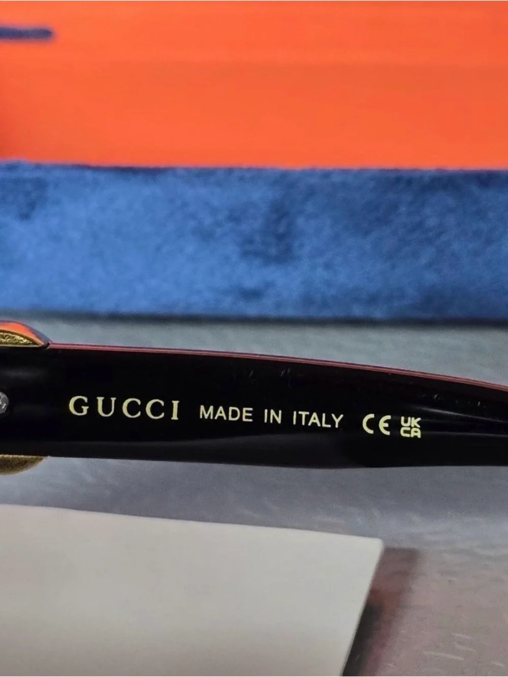 NEW Gucci authentic GUCCI Gold Metal Frame Sunglasses